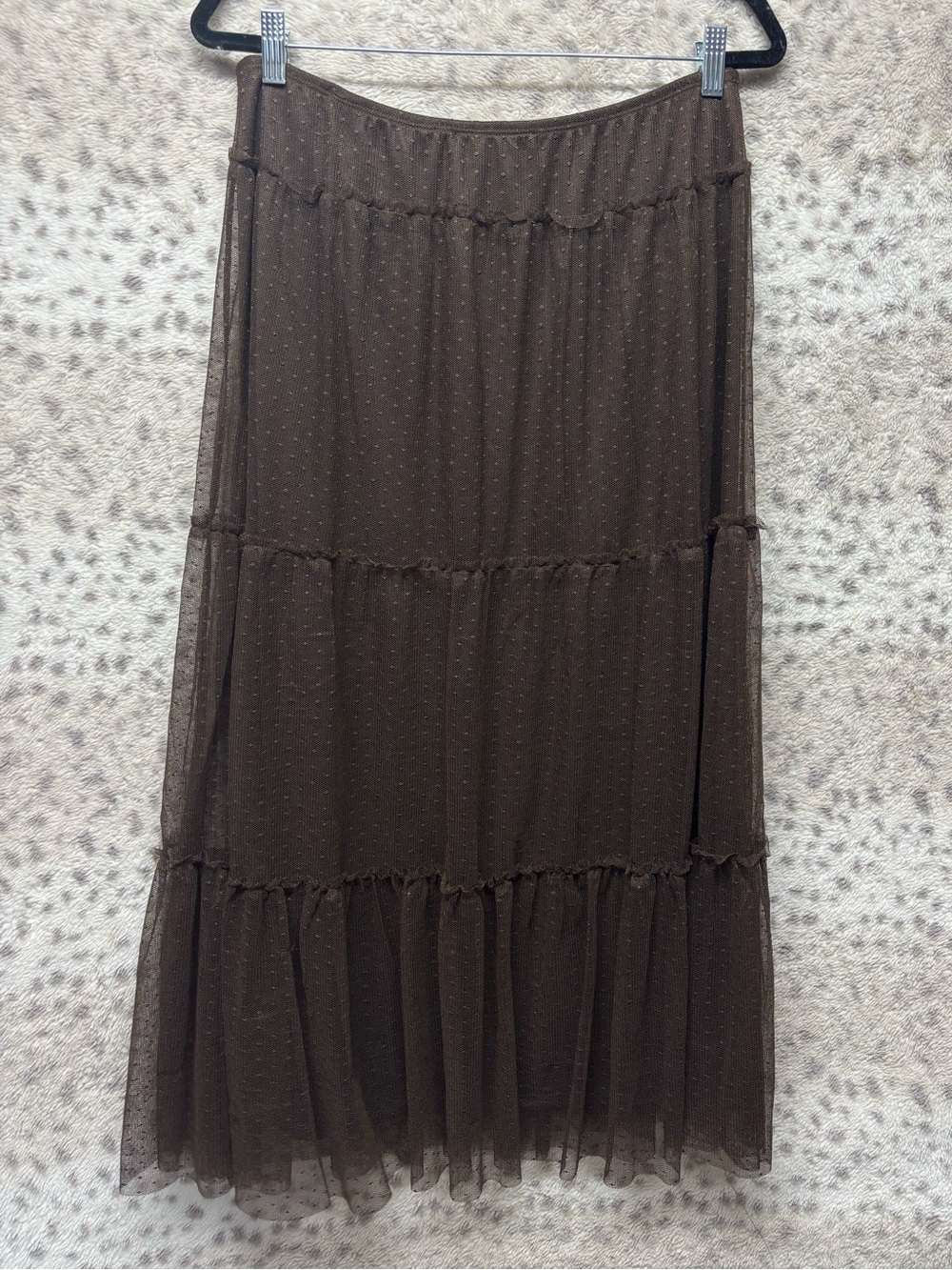 Y2K REQUIREMENTS CHOCOLATE BROWN SHEER OVERLAY MAXI SKIRT - Picture 2 of 4